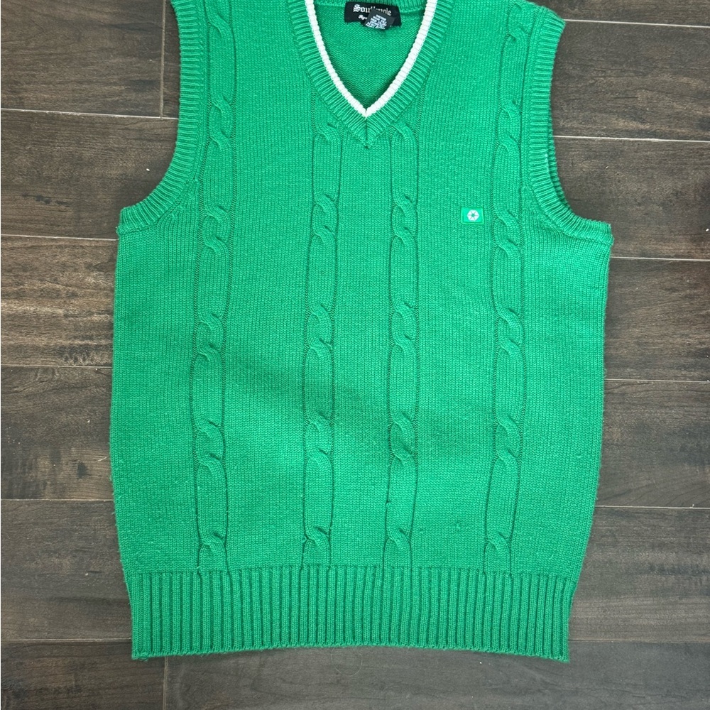 South Pole Green V-Neck Sweater